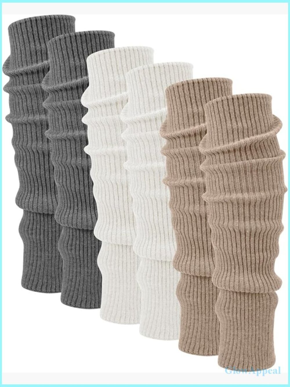 3 Pairs Wool Leg Warmers Women Soft Knit Long Stockings Indoor Outdoor Winter